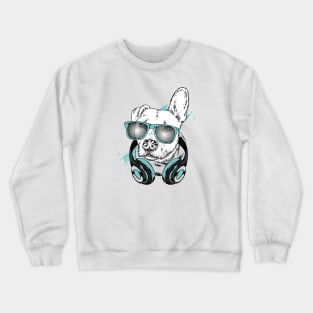 Dog with headphones. Crewneck Sweatshirt